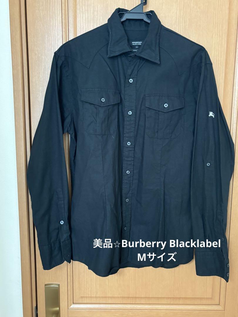 美品⭐︎BURBERY BLACK LABEL シワ加工シャツ