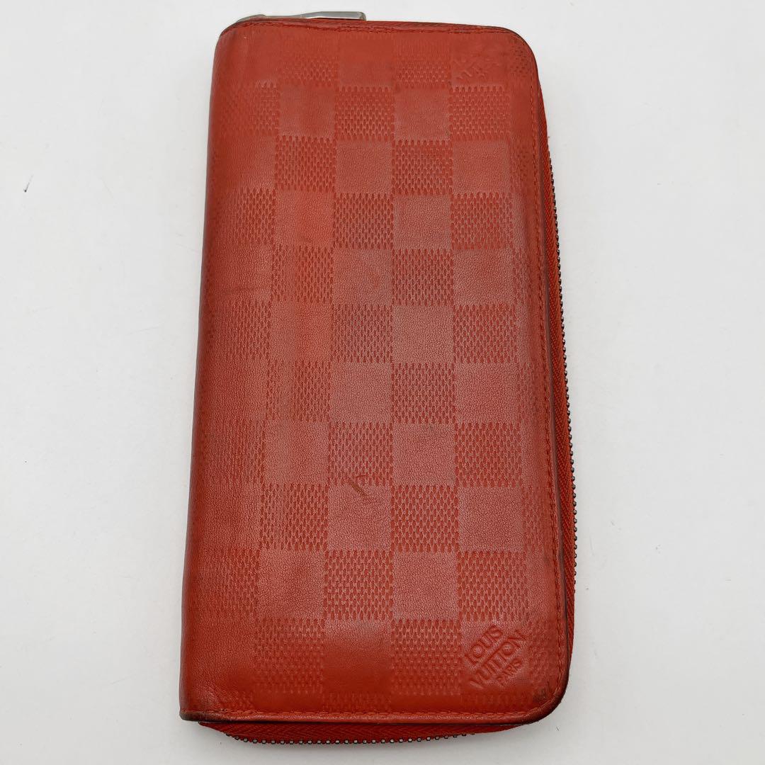 ルイヴィトン　ダミエアンフィニ　ジッピーウォレット　長財布　赤　レッド LOUIS VUITTON ルイヴィトン 財布 エピ ジッピーウォレット