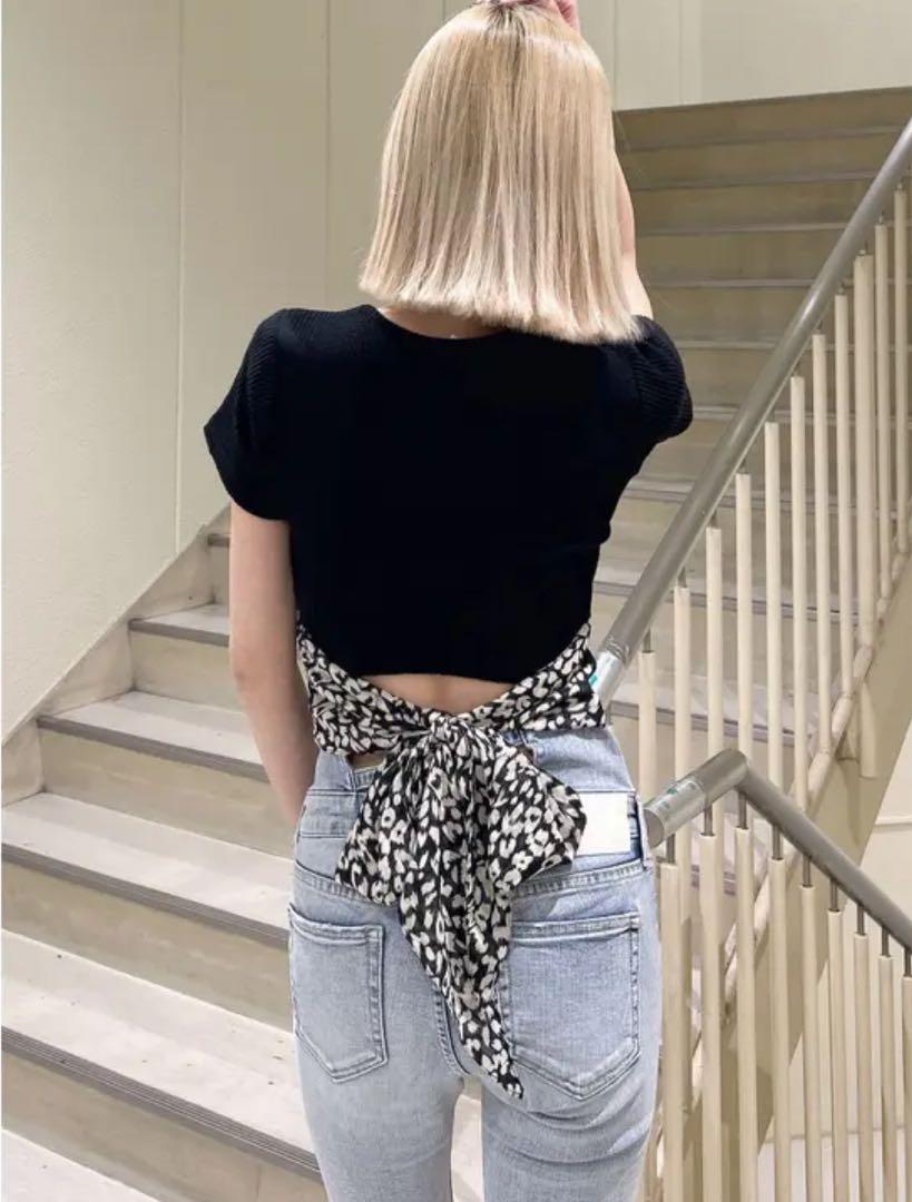 GYDA レオパードバックリボントップス GYDA tシャツ レオパードバックリボントップス レディース