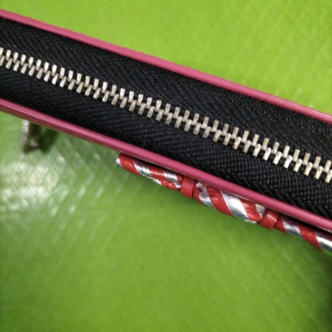 MARC JACOBS ピンク ラウンド長財布 リボン付き