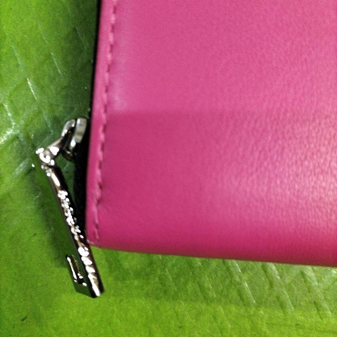 MARC JACOBS ピンク ラウンド長財布 リボン付き