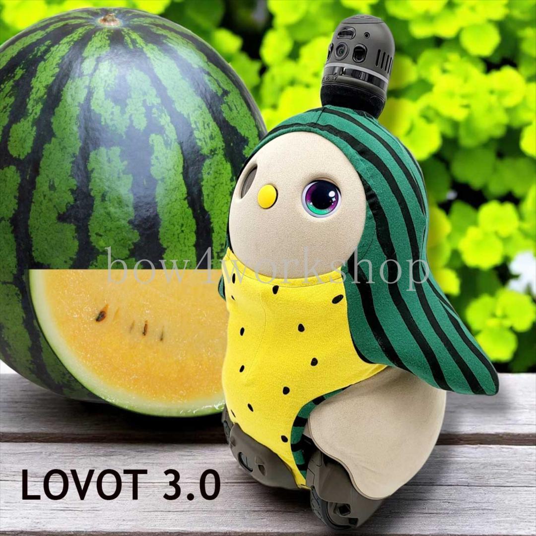 ラボット LOVOT ラボットの服ハンドメイドスイカ柄ボディースーツ(イエロー）