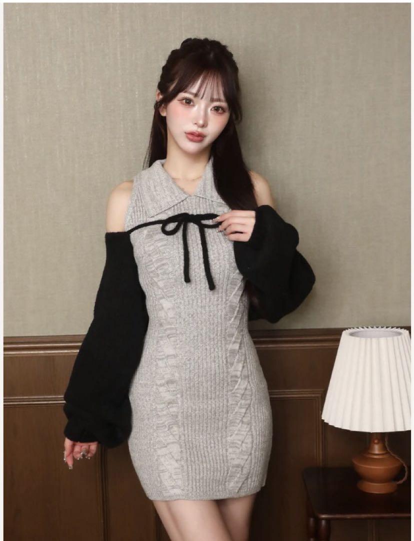 Darich ショートボレロニットミニワンピース