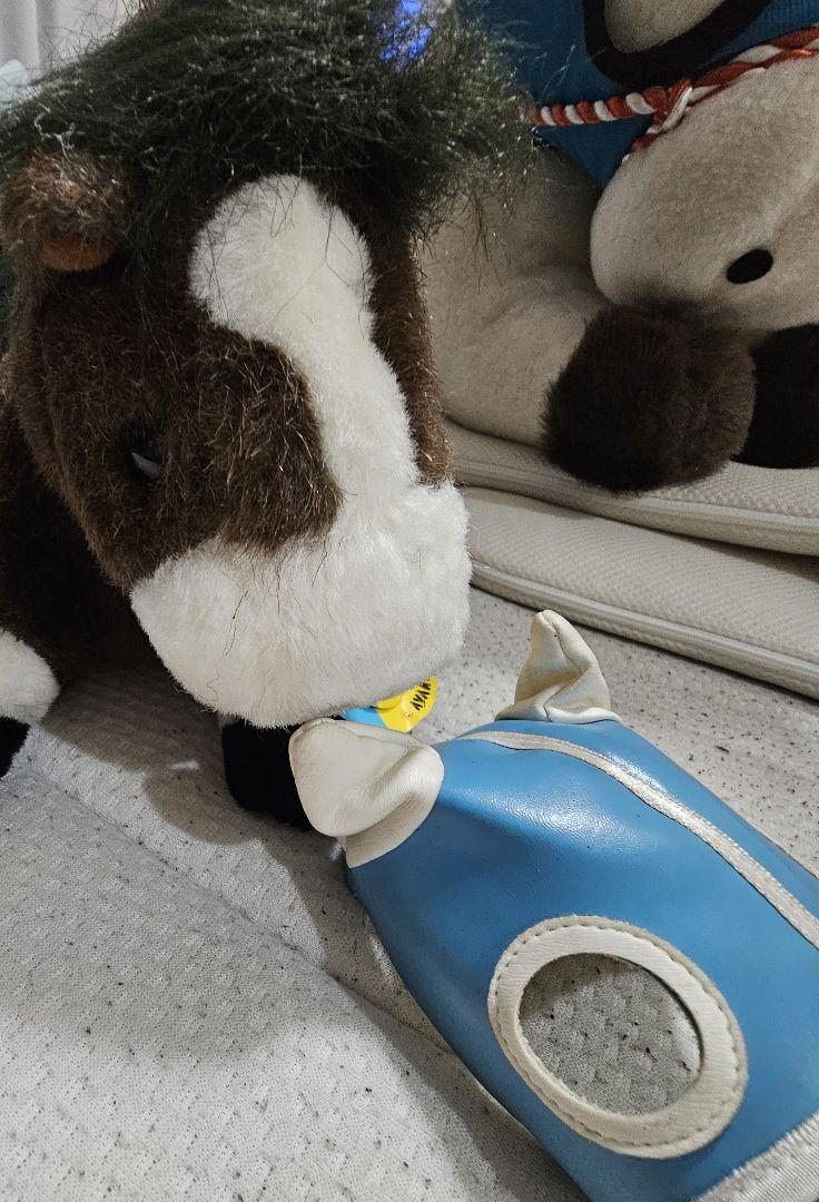 イソノルーブル　巨大競馬　馬　ぬいぐるみ　レトロ　3匹 イソノルーブル 巨大競馬 馬 ぬいぐるみ レトロ 3匹 - メルカリ