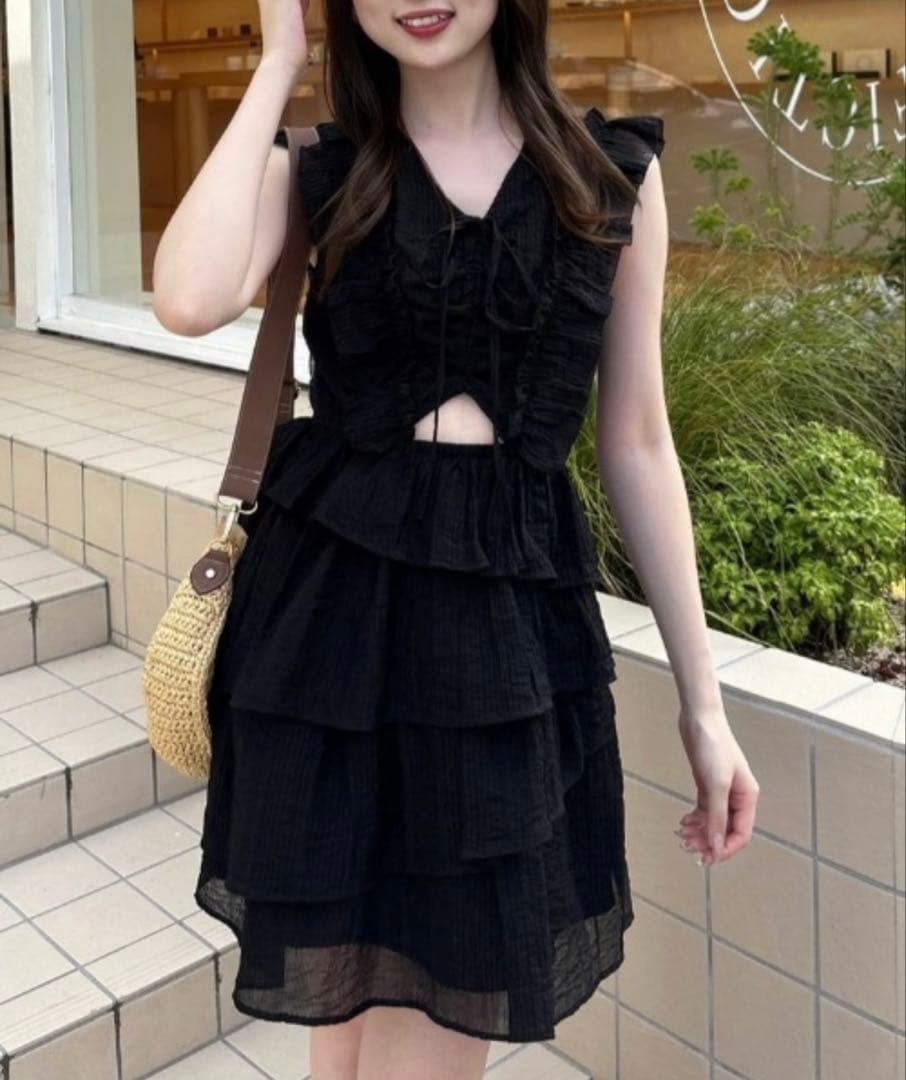 rienda ティアードフリルミニワンピース