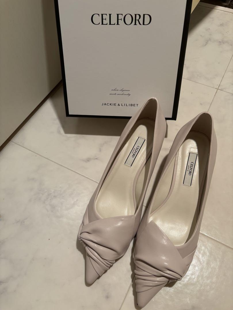 CELFORD ベージュ ツイストデザイン ハイヒール