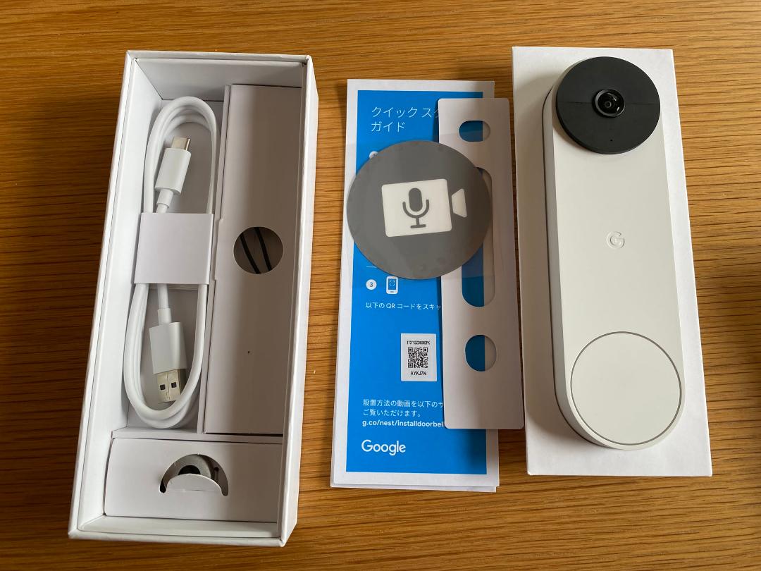 Google Nest Doorbell　バッテリー式　チャイム、電源トランス付