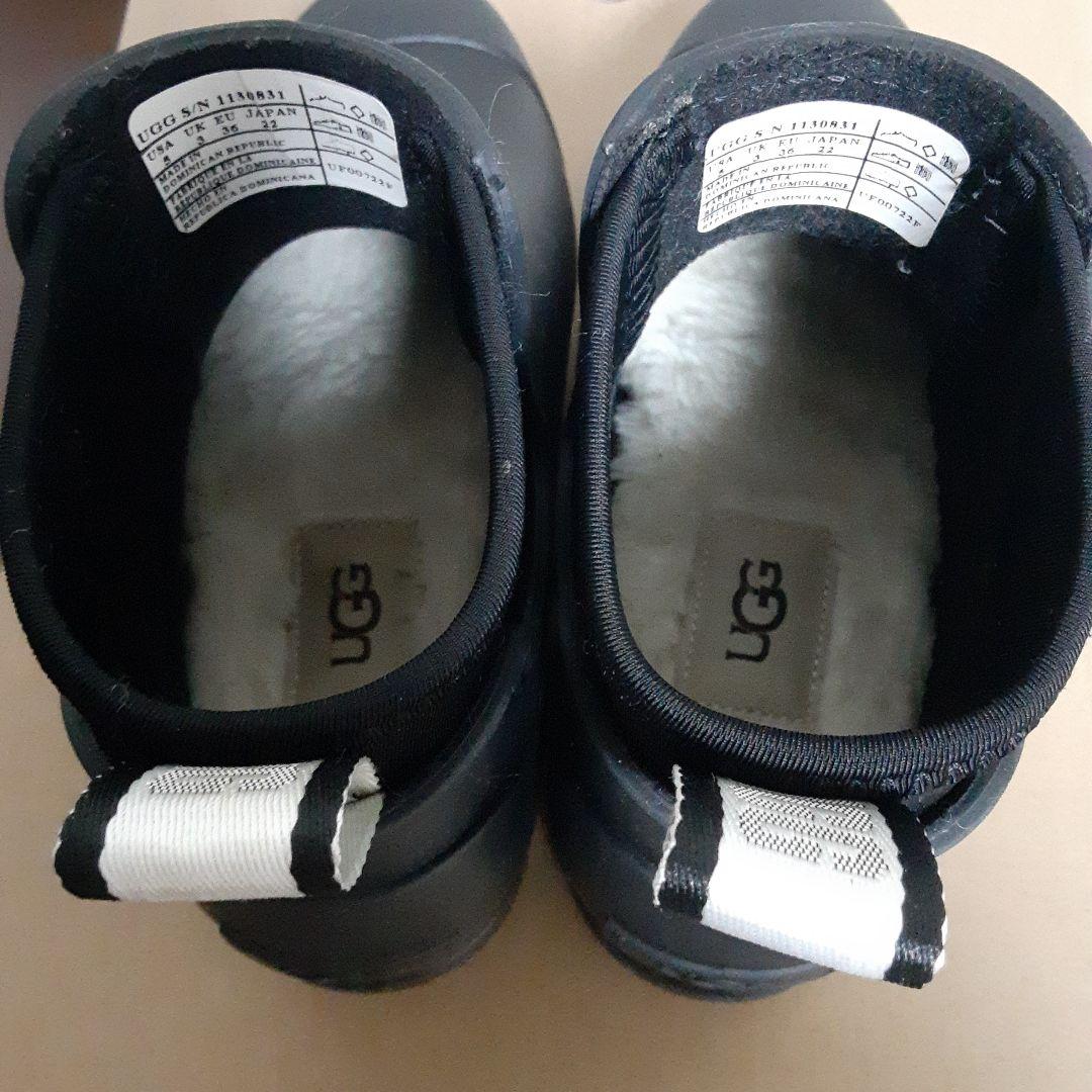 UGG レインブーツ ドロップレット サイドゴア 22cm ブラック
