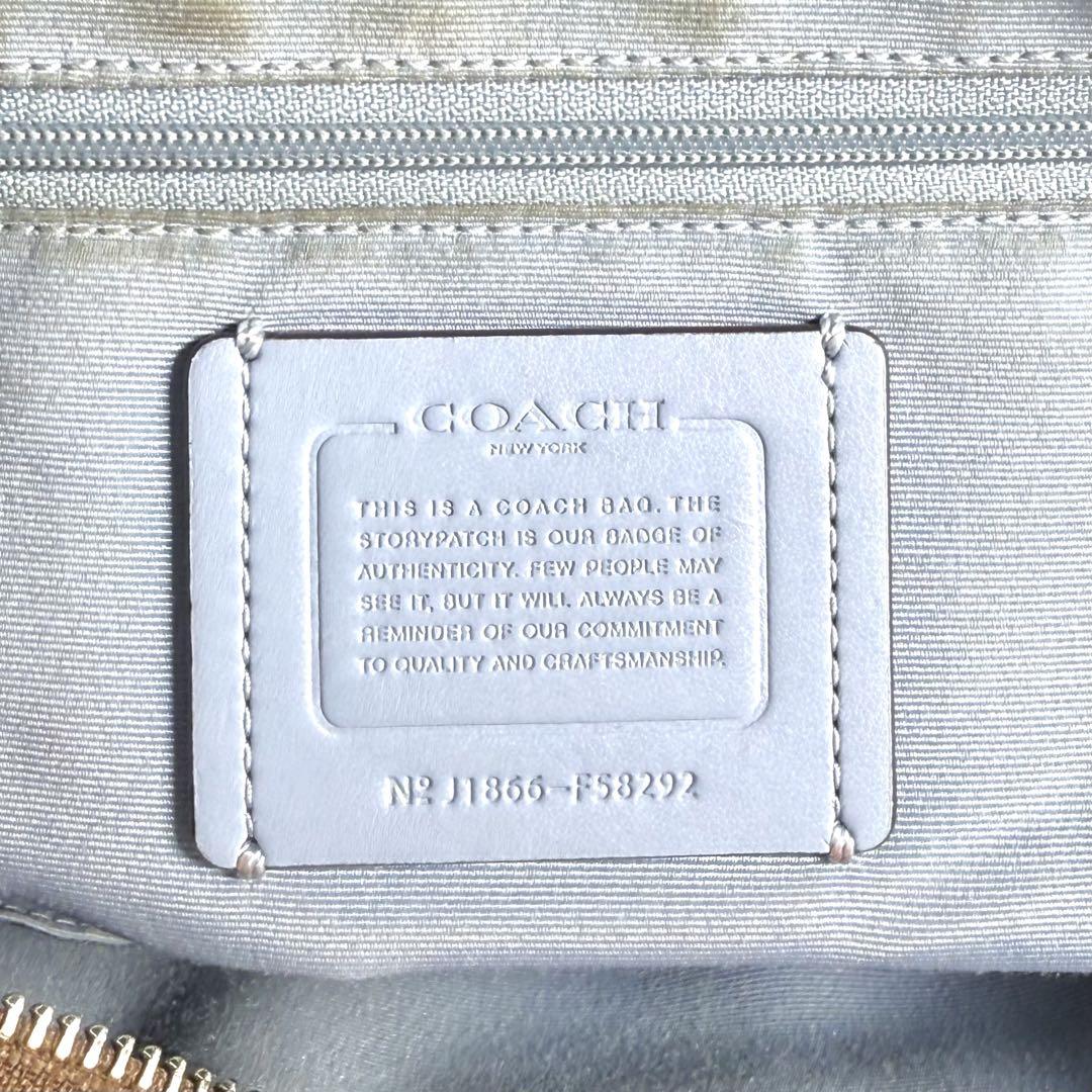 【良品】COACH コーチ　シグネチャー　トートバッグ　PVC F58292