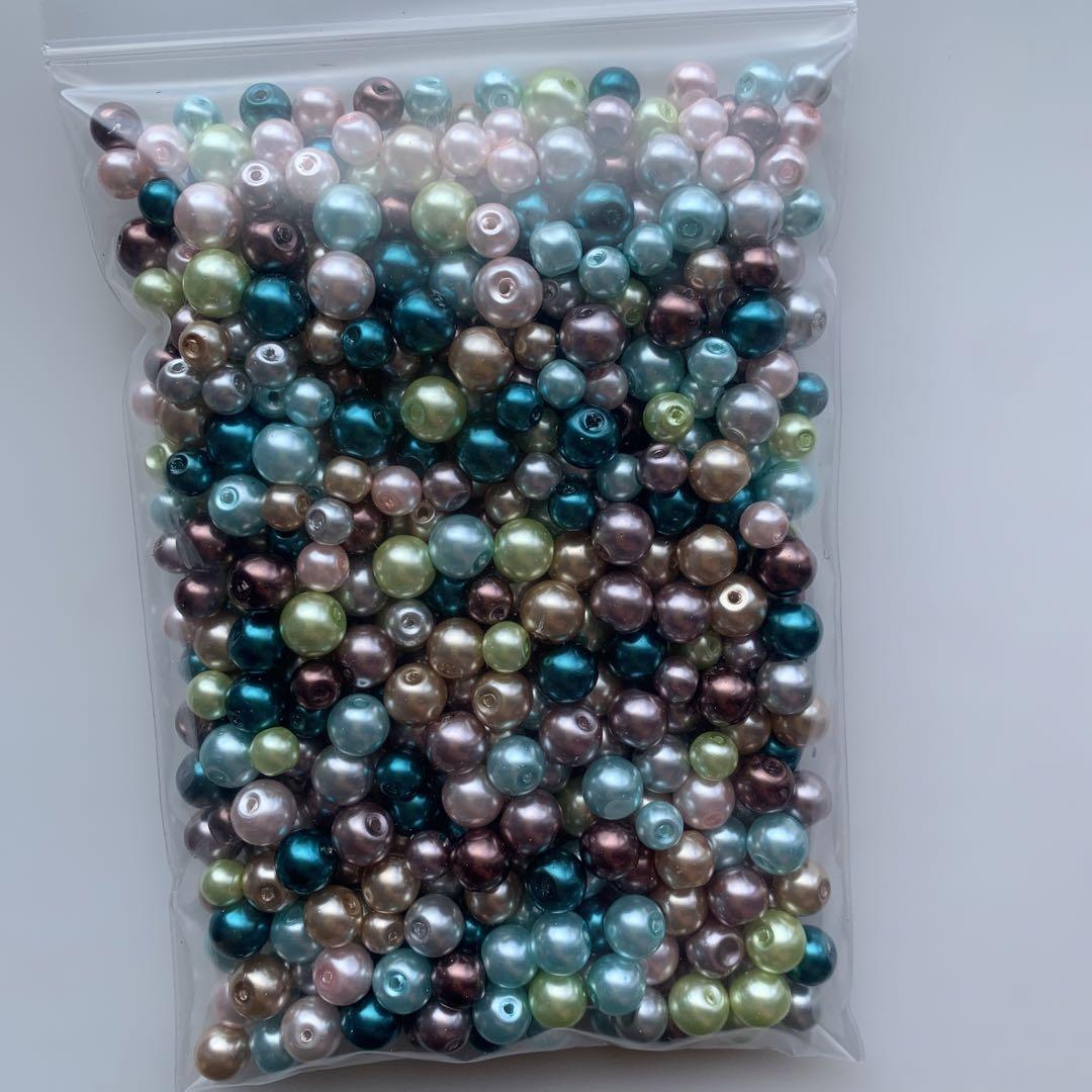 ガラスパール ハンドメイド ピアス イヤリング