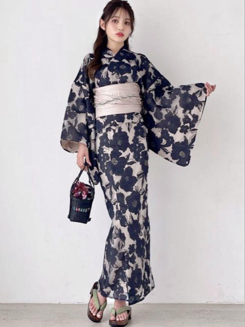 【新品】GRL オーガンジー花柄セパレート浴衣[tu1086] ショート
