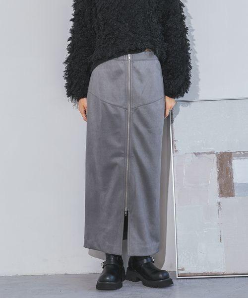 ☆JEANASIS ジーナシス ヌバックライクZIPナロースカート Sサイズ