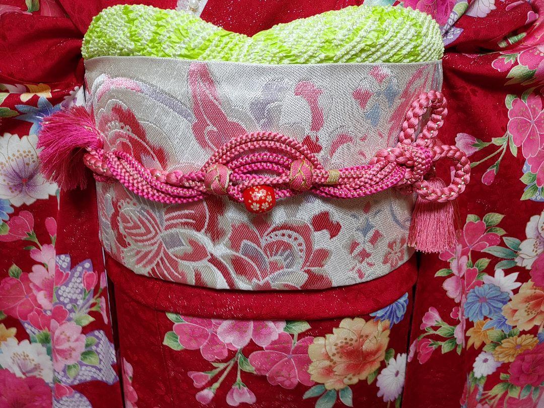 豪華絢爛 振袖 袋帯 帯揚げ 帯締め キラキラ可愛い振袖 - メルカリ