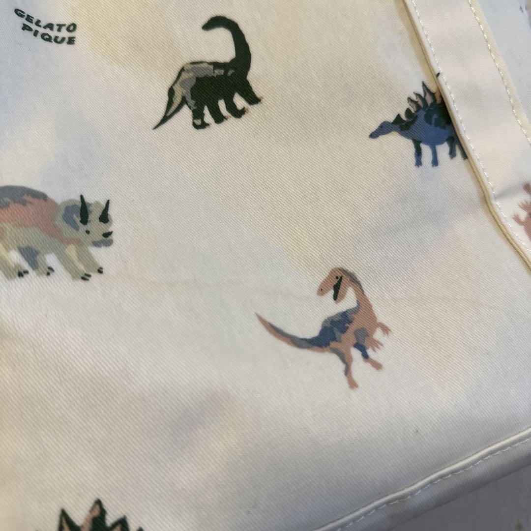 【美品】ジェラートピケ　恐竜　マザーズバック