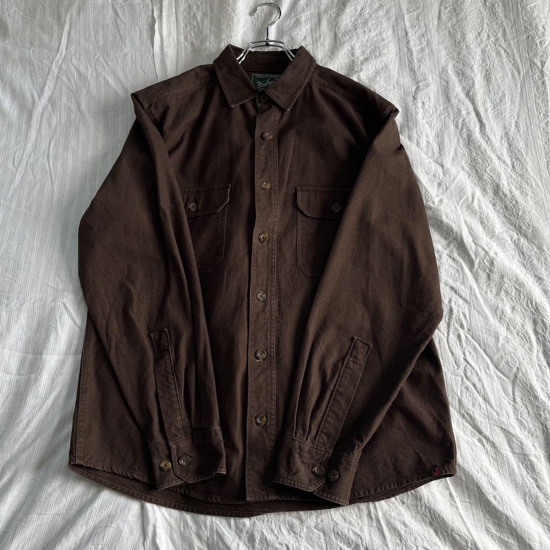 【美品】【3シーズン使用可能】【WOOLRICH】CPOシャツ ブラウン 茶色