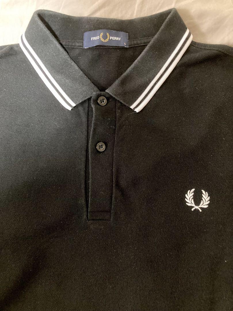 FRED PERRY ブラック 長袖ポロシャツ