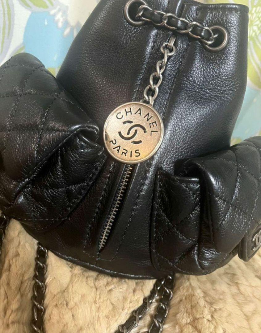 希少※極美品【CHANEL】ココマークチャーム付きヴィンテージチェーンリュック
