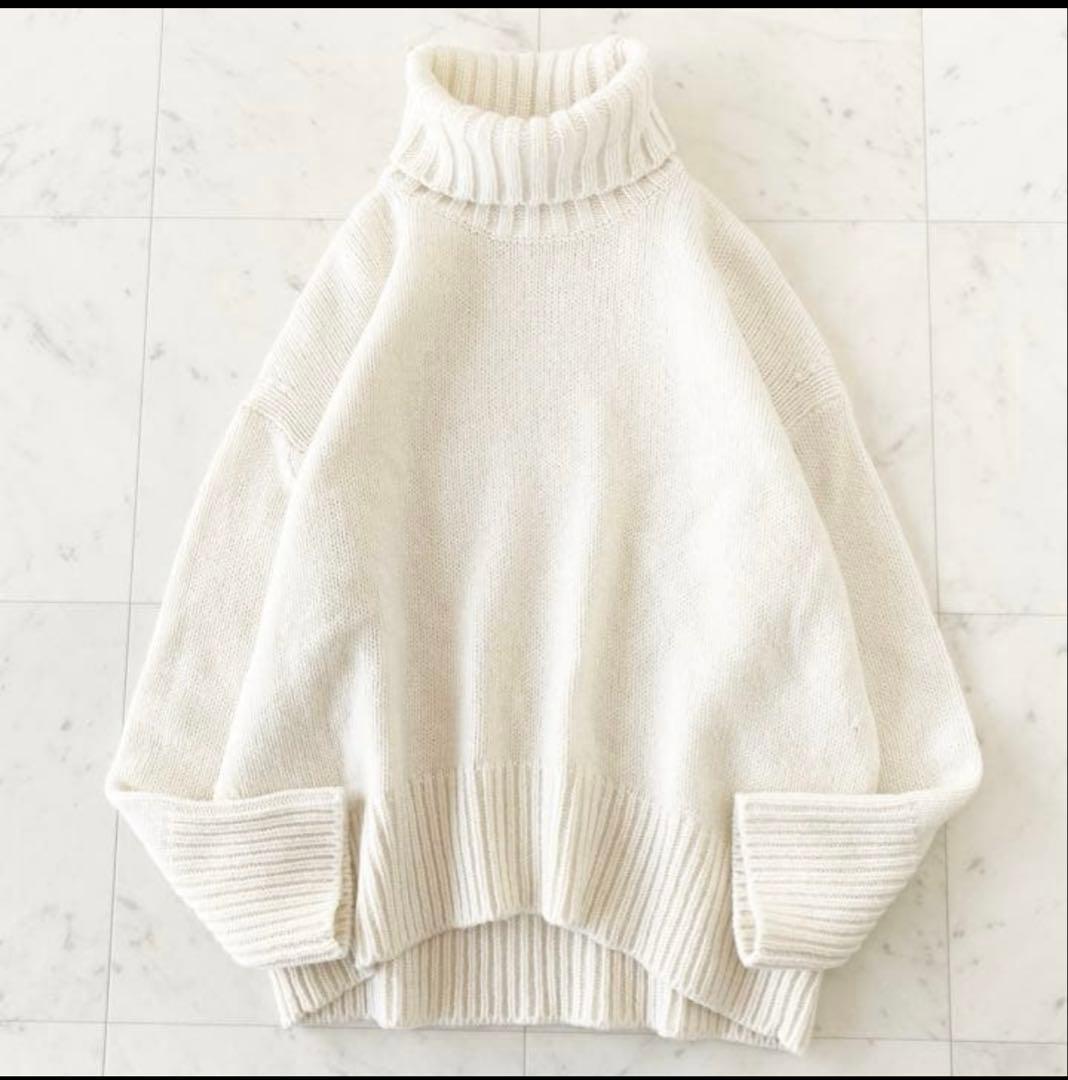 ギャルリーヴィー ファインウール ハイネックプルオーバー ホワイト SS GALERIE VIE