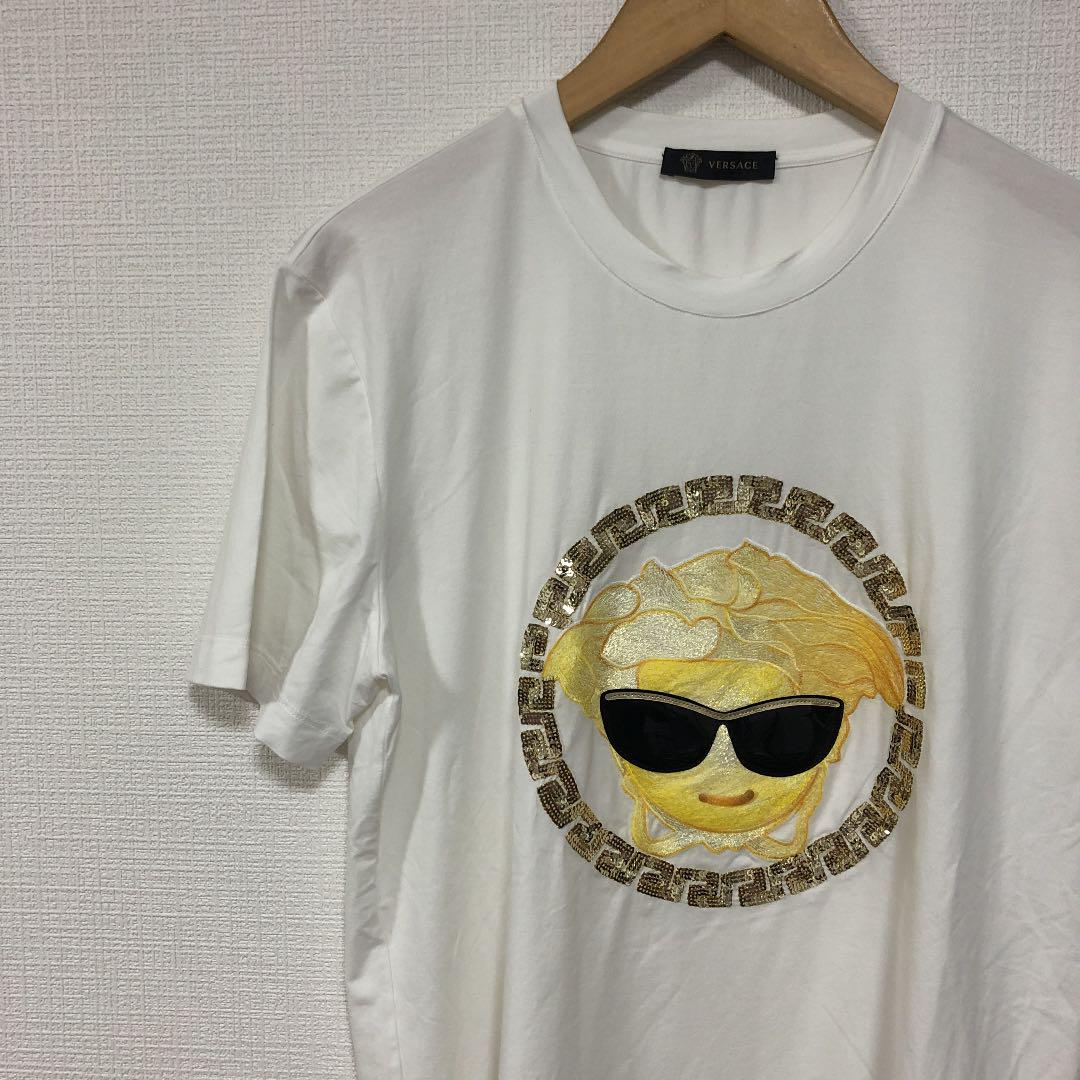 Versace ヴェルサーチ Emoji 絵文字 刺繍 スパンコール Tシャツ Www Kampustani Com