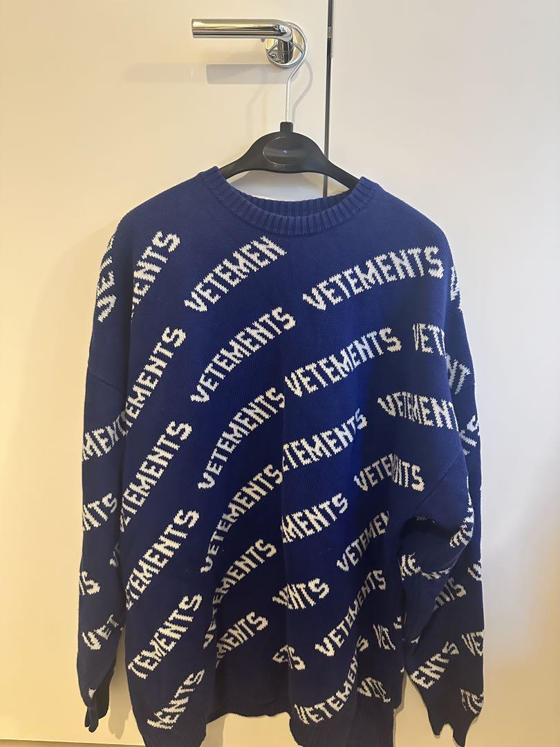 １着でも送料無料 Vetements 青 ニットセーター トップス