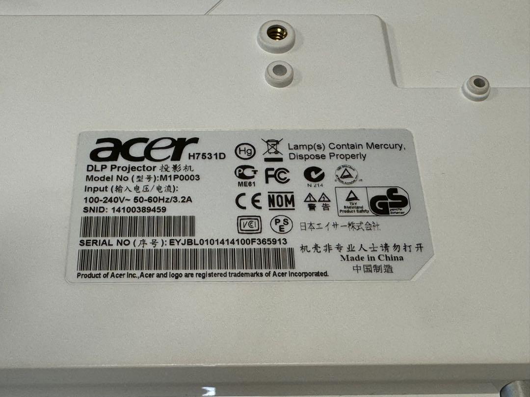Acer エイサー H7531D プロジェクターフルHD