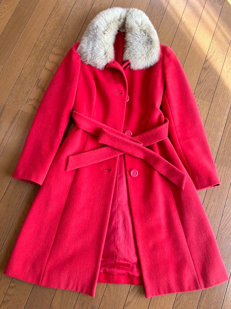 ファー付き フォックス コートM