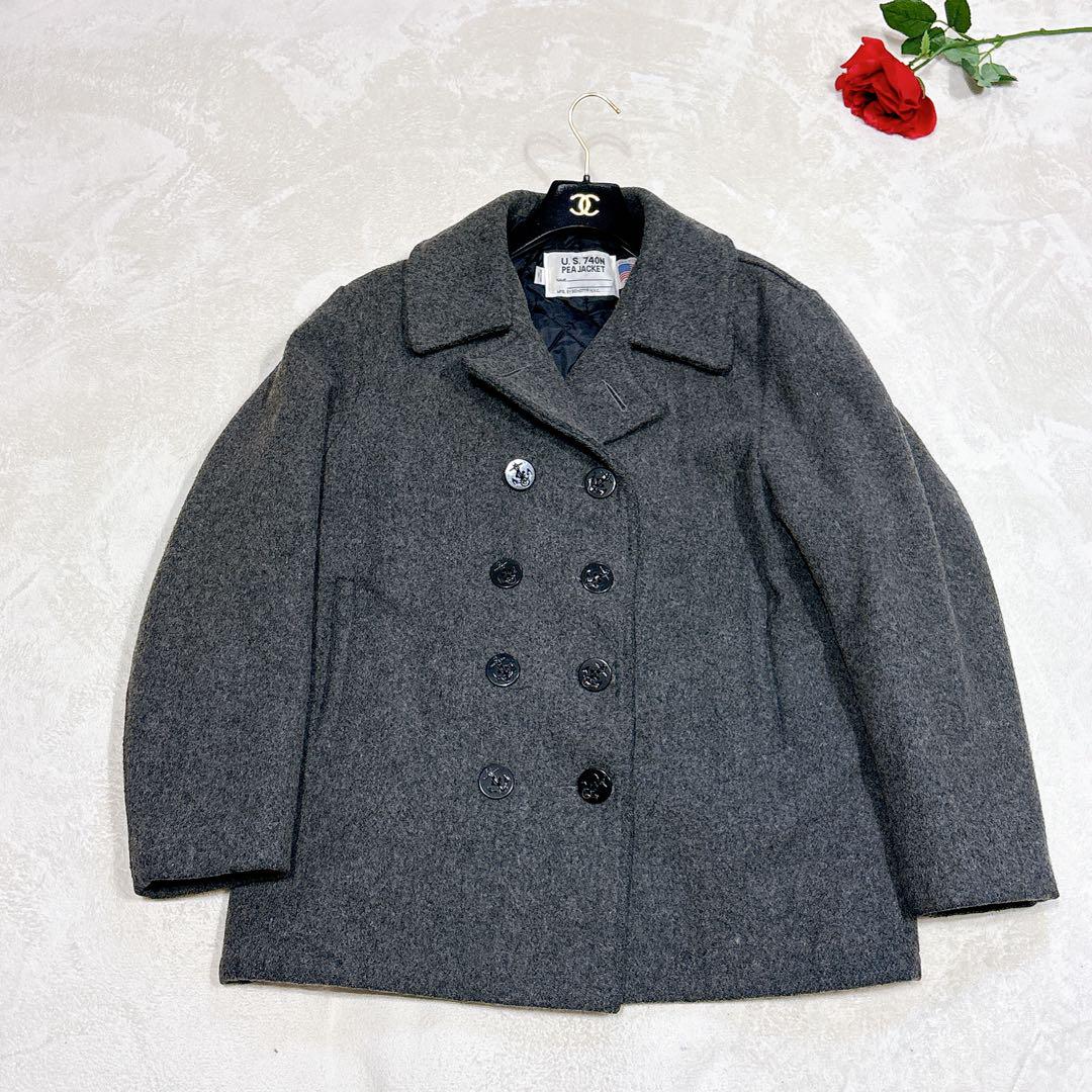 美品✨　schott ショット　ピーコート　ウール　グレー　42 メンズ