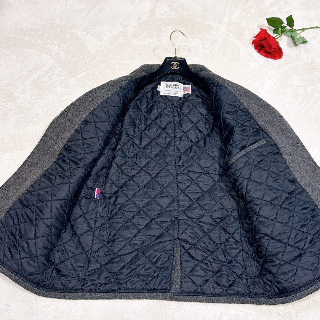 美品✨　schott ショット　ピーコート　ウール　グレー　42 メンズ