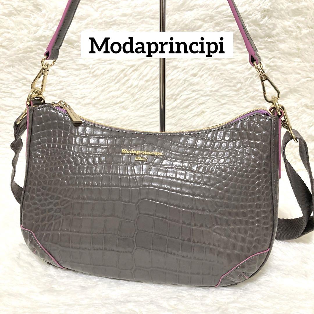 Modaprincipi クロコ型押し ショルダーバッグ 肩掛け 2way