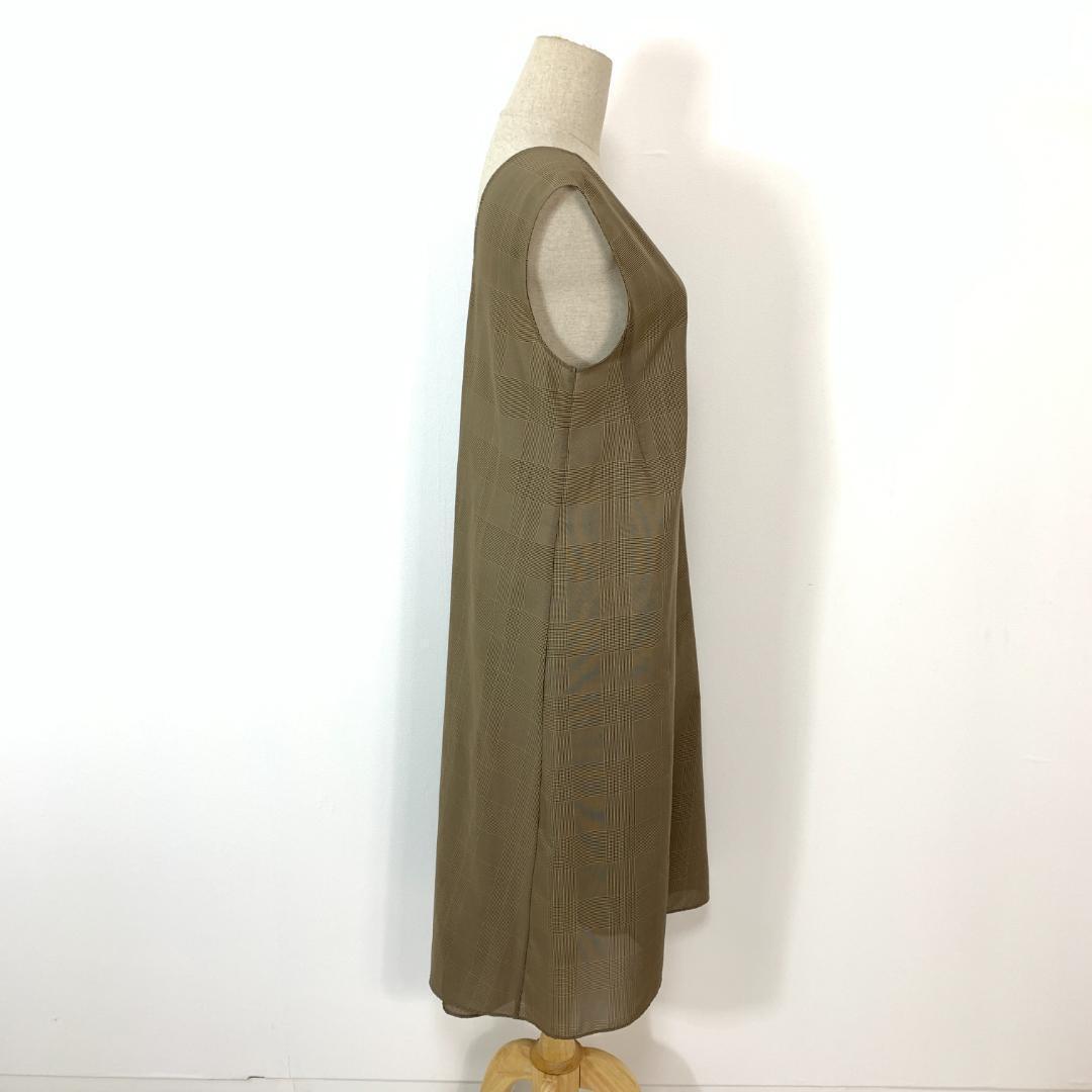 バッカ ロングワンピース スカートセット チェック 茶色 36 B9649 バッカ ロングワンピース スカートセット チェック 茶色 36