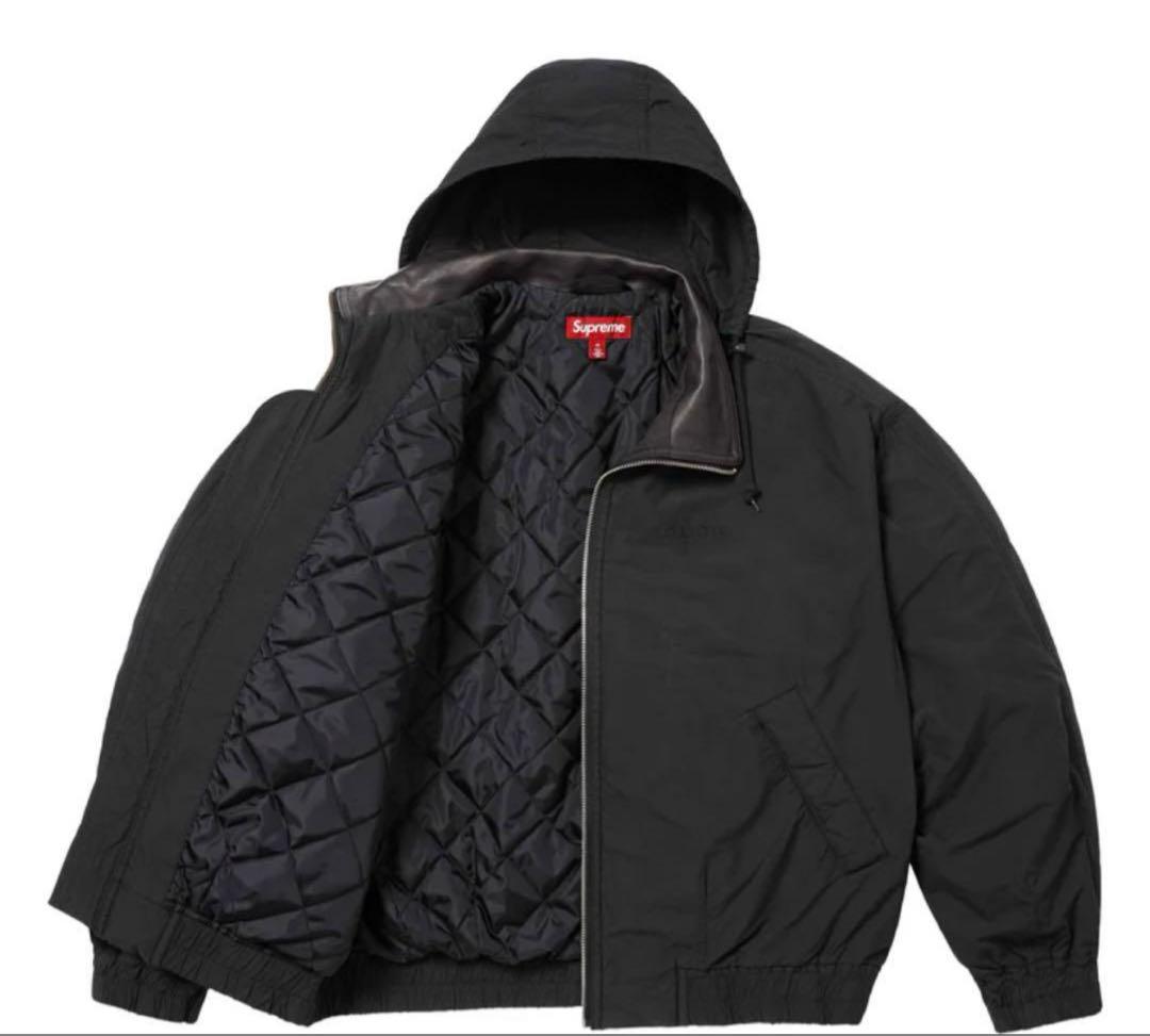 Supreme Leather Collar Utility Jacket 黒