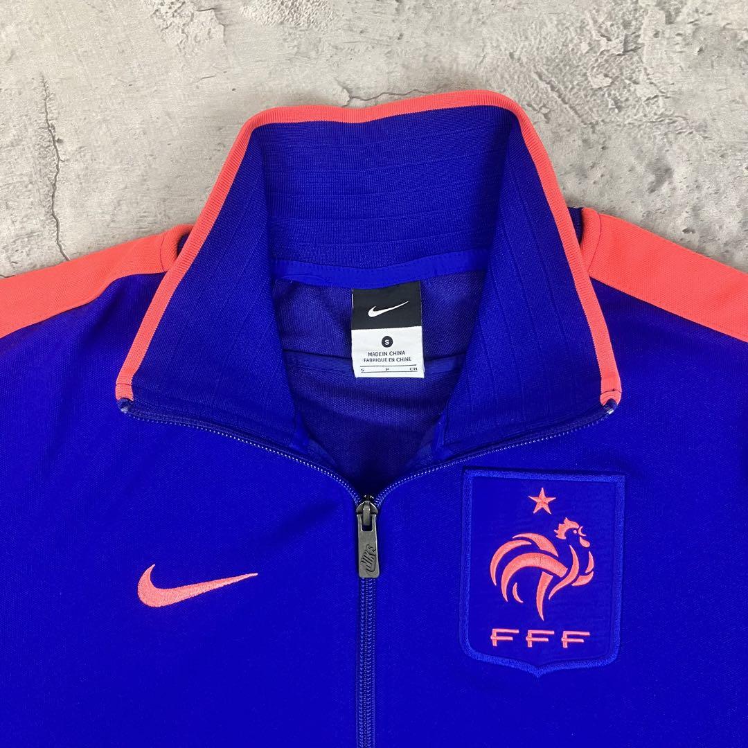 NIKE サッカーフランス代表 トラックジャケット 古着 刺繍エンブレム ブルー