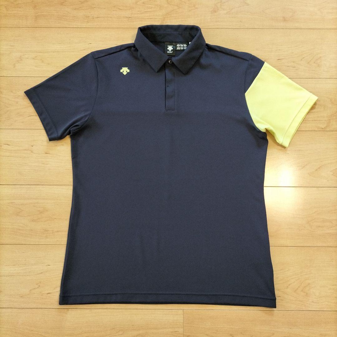 特売 O（XL）サイズ 美品【DESCENTE】デサントゴルフ 半袖ポロシャツ メンズウェア
