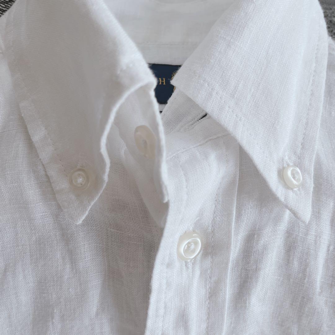Ralph Lauren 長袖リネンシャツ XS ポニーネイビー 海山リゾート