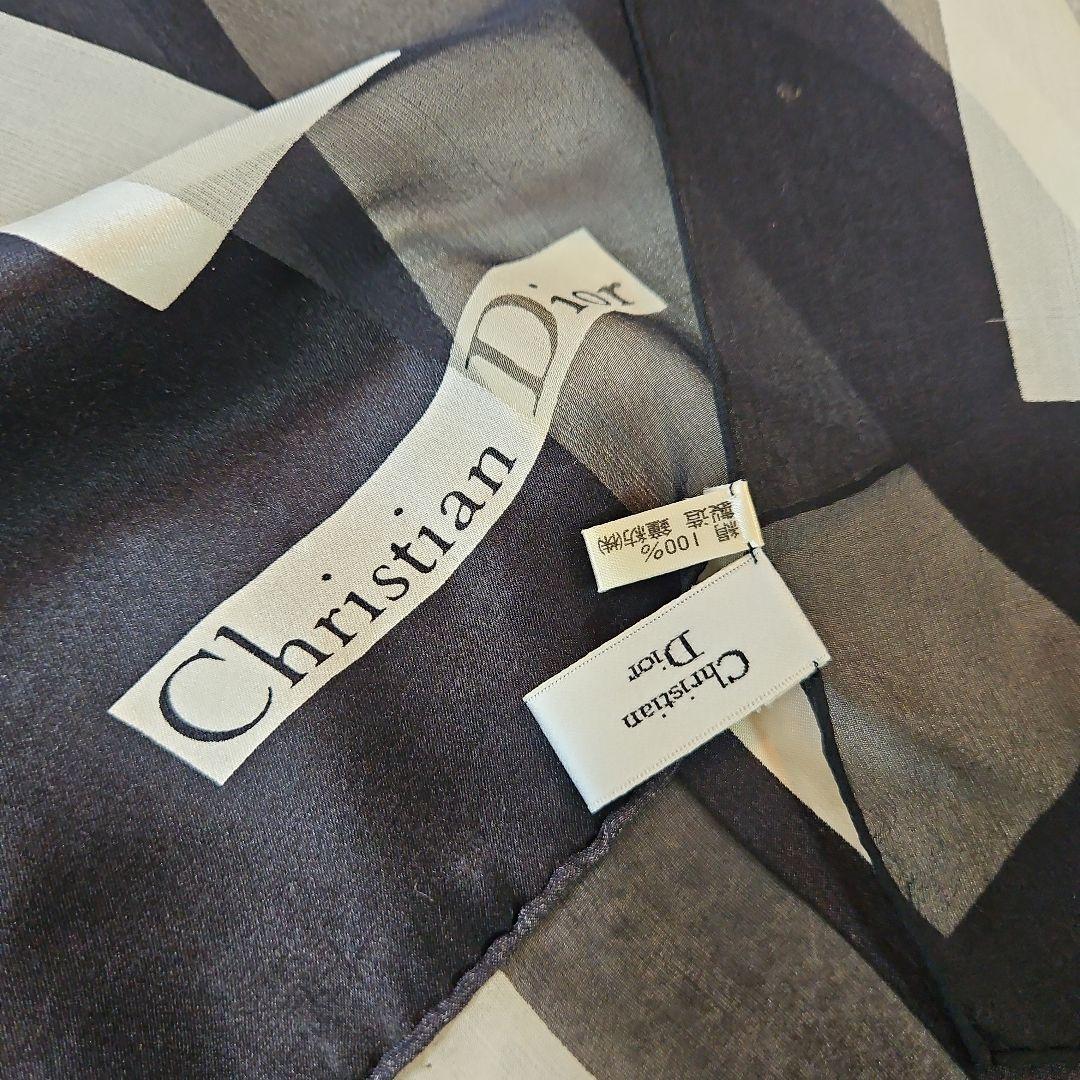 【未使用】Christian Dior シルクスカーフ★ロゴ.ストライプデザイン Christian Dior ストライプ スカーフ - メルカリ
