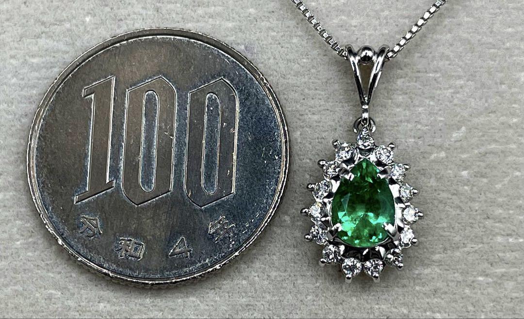 JF313☆高級 コロンビア産エメラルド0.77ct D pt ヘッド 鑑付