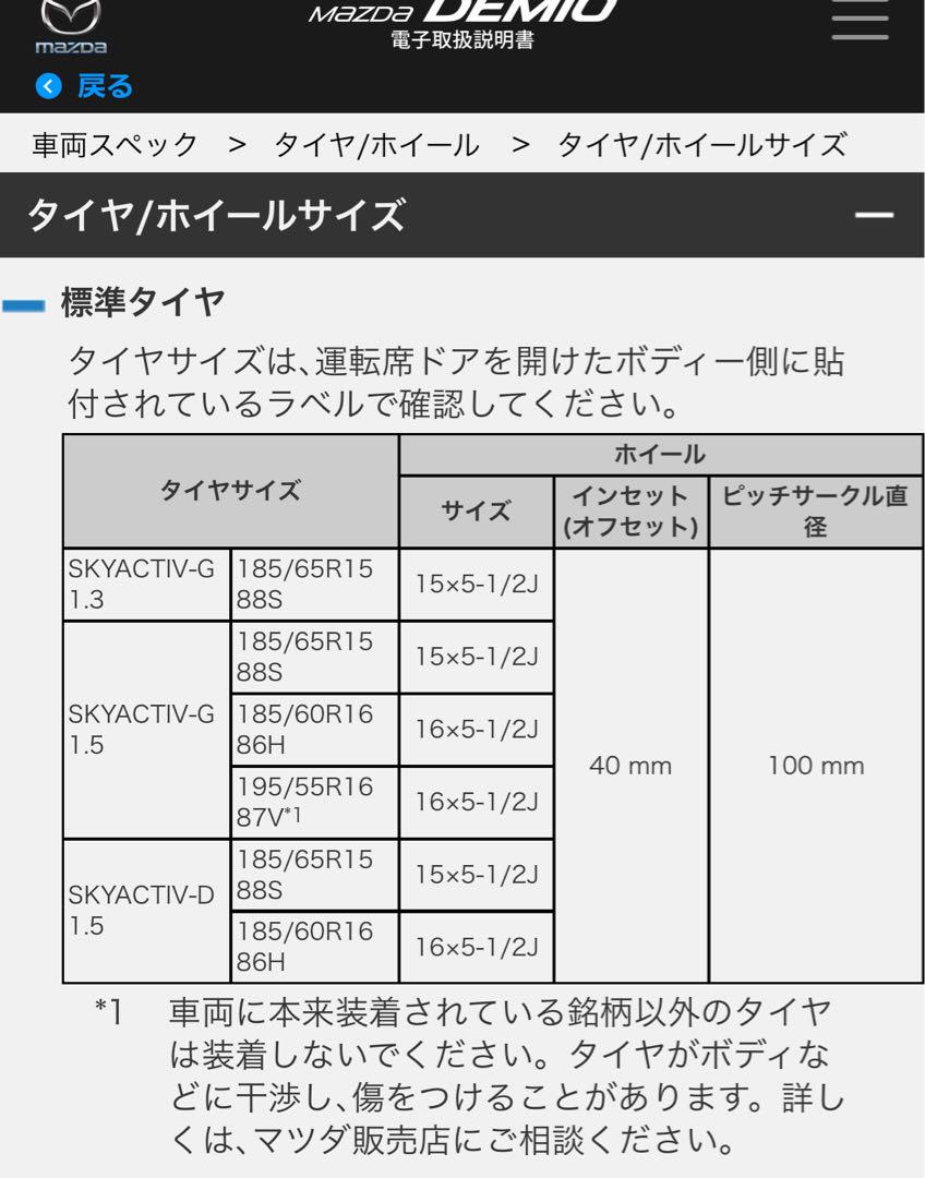 マツダ デミオ 純正 15インチホイールセット