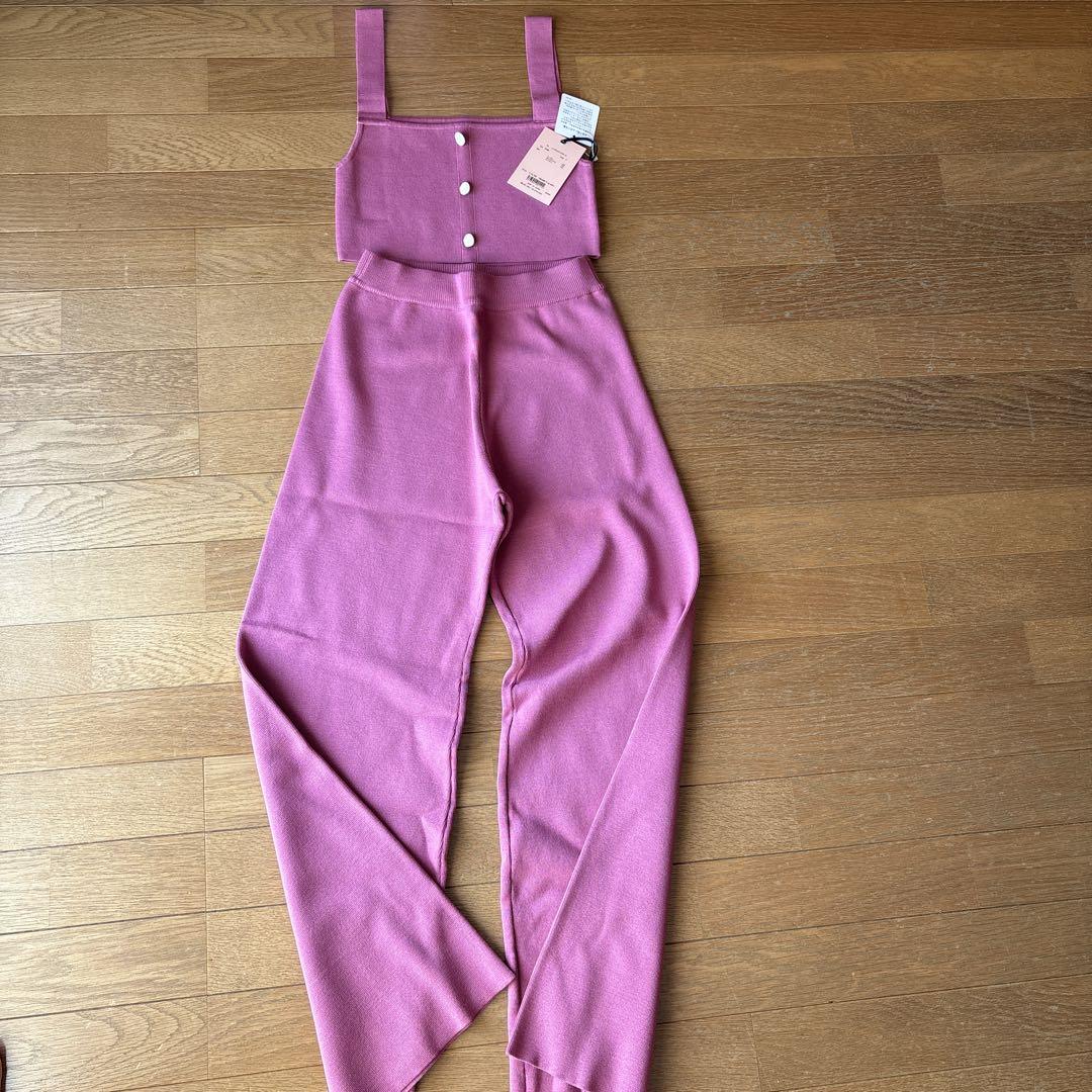 eimy istoire スクエアネックニットパンツセットアップ