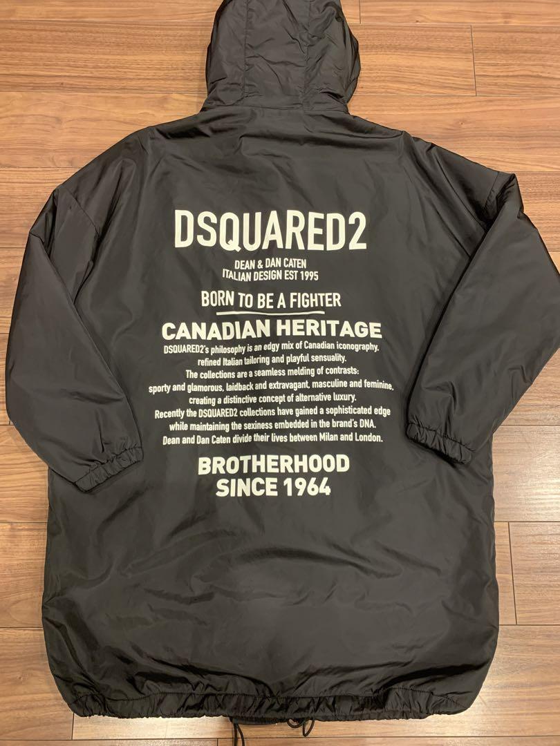 DSQUARESD2 テキストプリント フード付きパーカーコート DSQUARESD2 テキストプリント フード付きパーカーコート