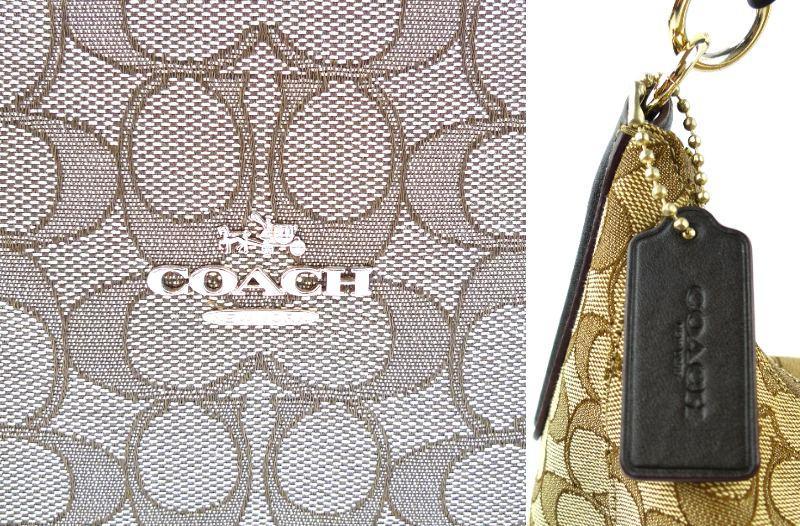 COACH　ワンショルダー　シグネチャー　ベージュ×ダークブラウン