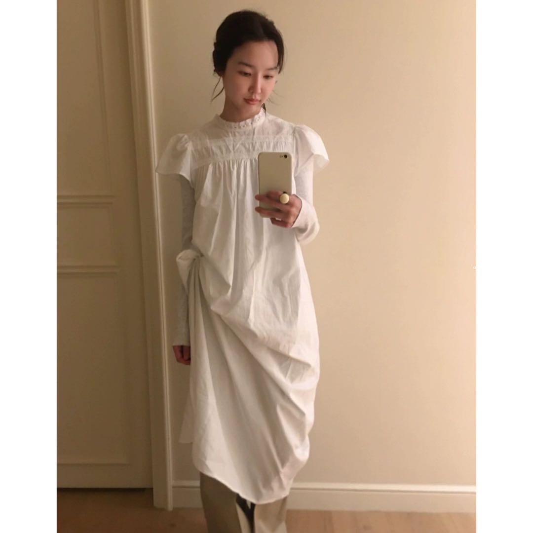 maybebaby ロングワンピース　ホワイト　smooth mood