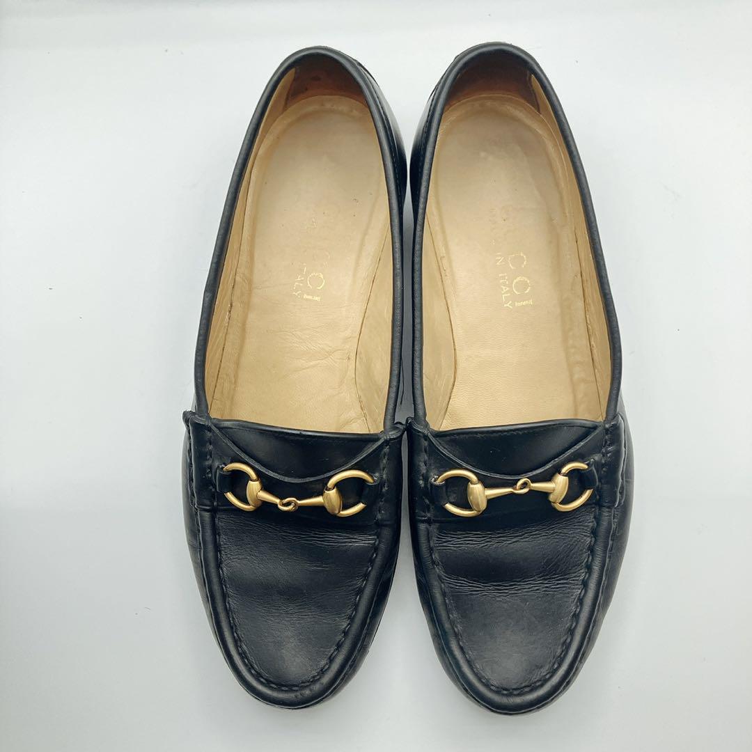 メーカー直売 - 人気ランキング GUCCI グッチ 靴 革 フォーマル 黒 22.5cm相当 ビットローファー 靴