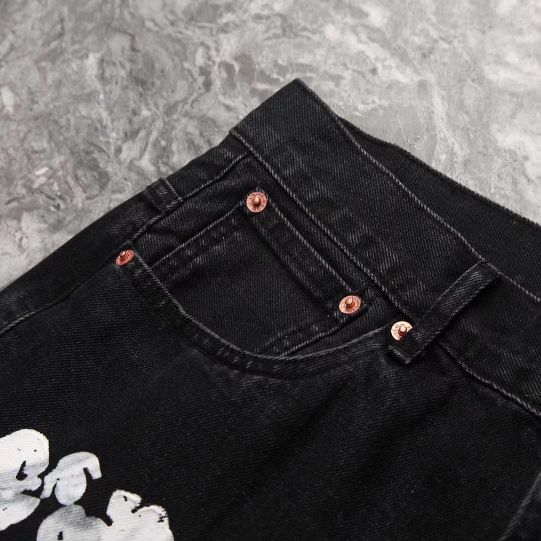 Denim tears×Levis ブラック 花柄プリント デニムパンツ - メルカリ