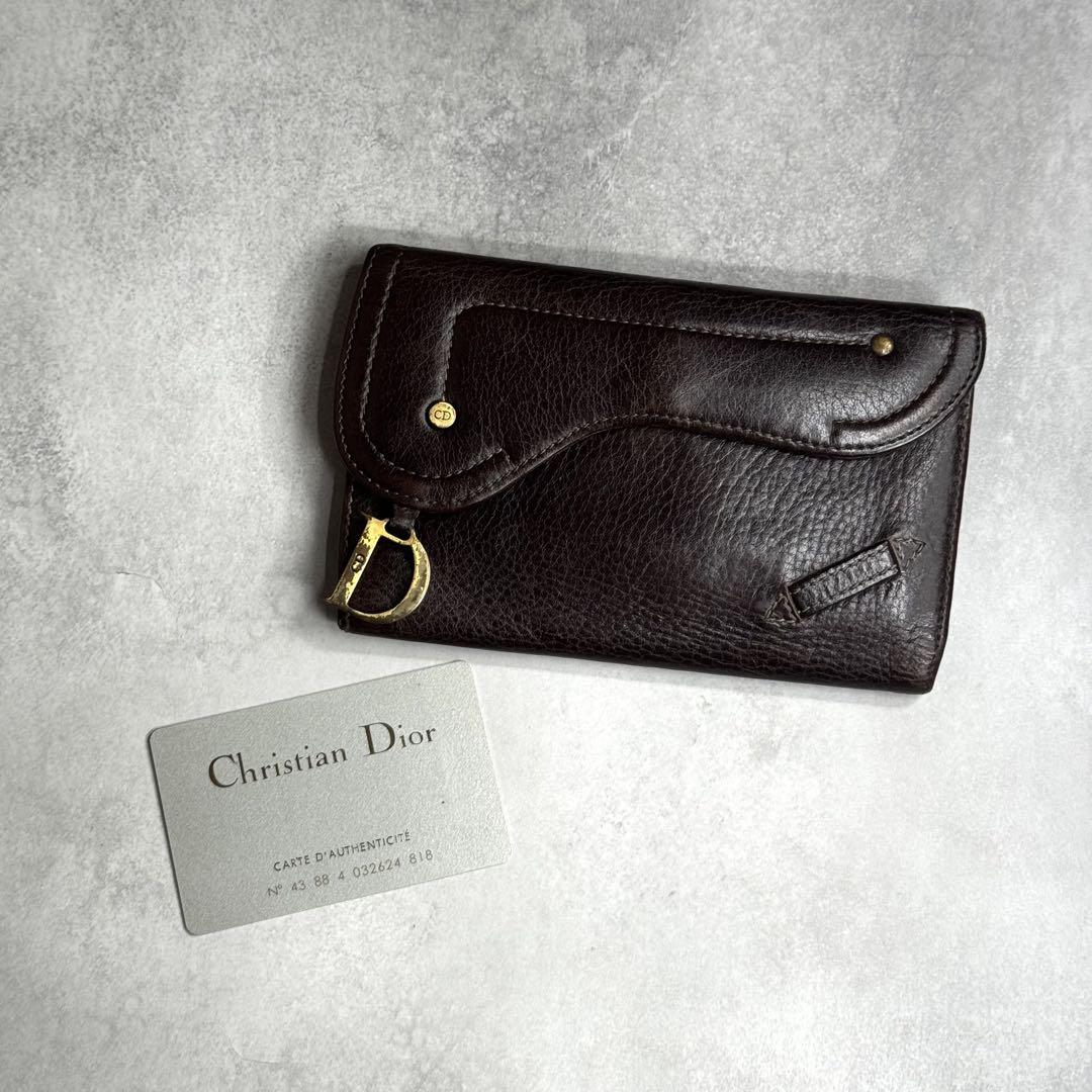 Dior クリスチャンディオール / サドルコンパクトウォレット ブラウン