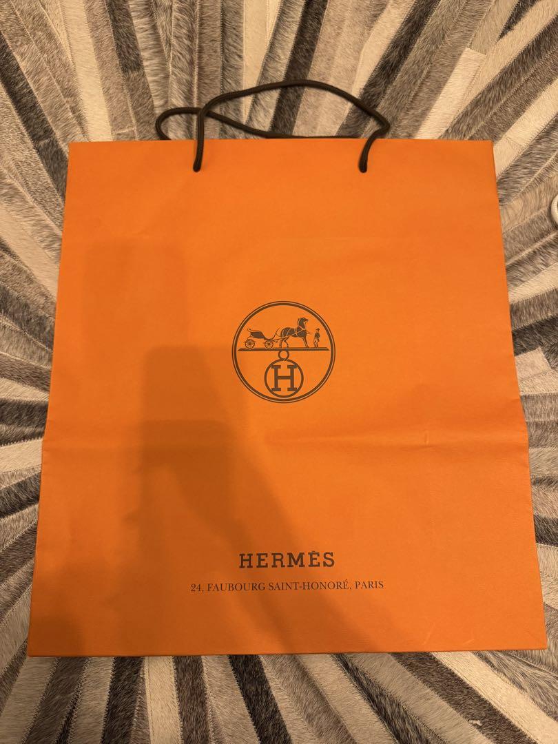 HERMES オレンジショップ袋 大