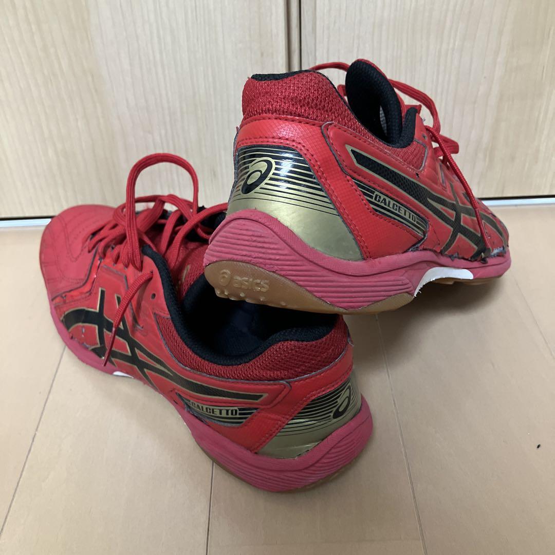 ★ASICSアシックス カルチェット　レッド室内外両用？26.5cm　ジャンク★