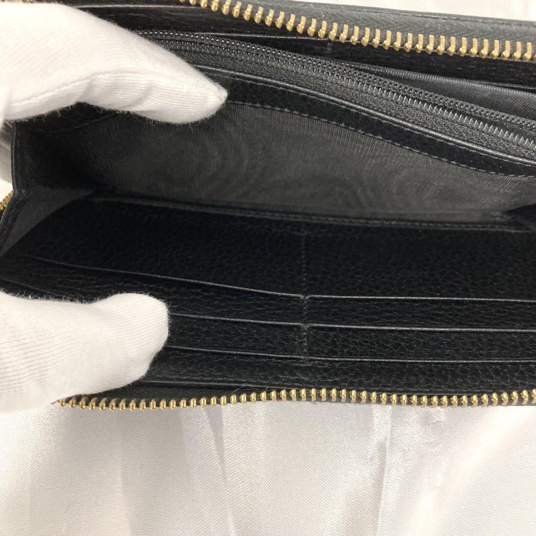 GUCCI グッチ マーモント ダブルG GGロゴ レザー ラウンドファスナー
