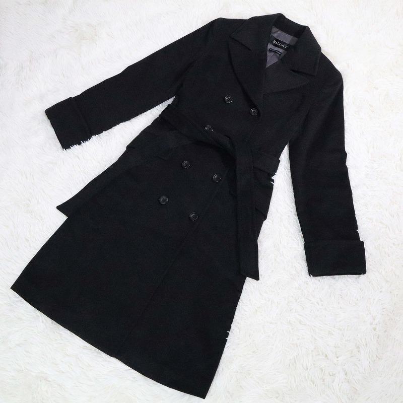 カシミア 上質 トレンチコート グレー M相当 m9d2l-m79922374910 ピュアカシミヤ100% BALLSEY ≫トゥモロー
