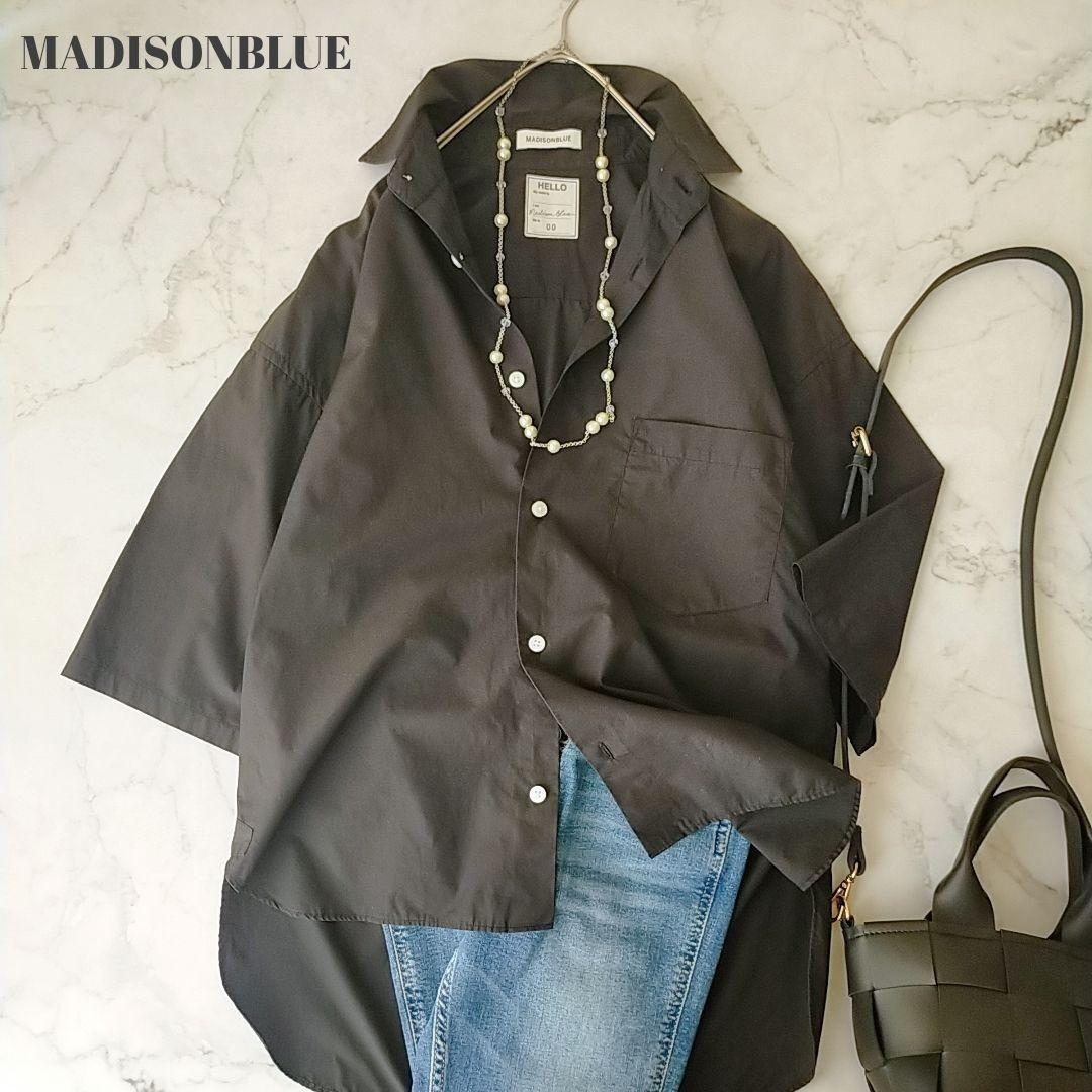 マディソンブルー　J.BRADLEY SHIRT　ブラック　七分袖シャツ