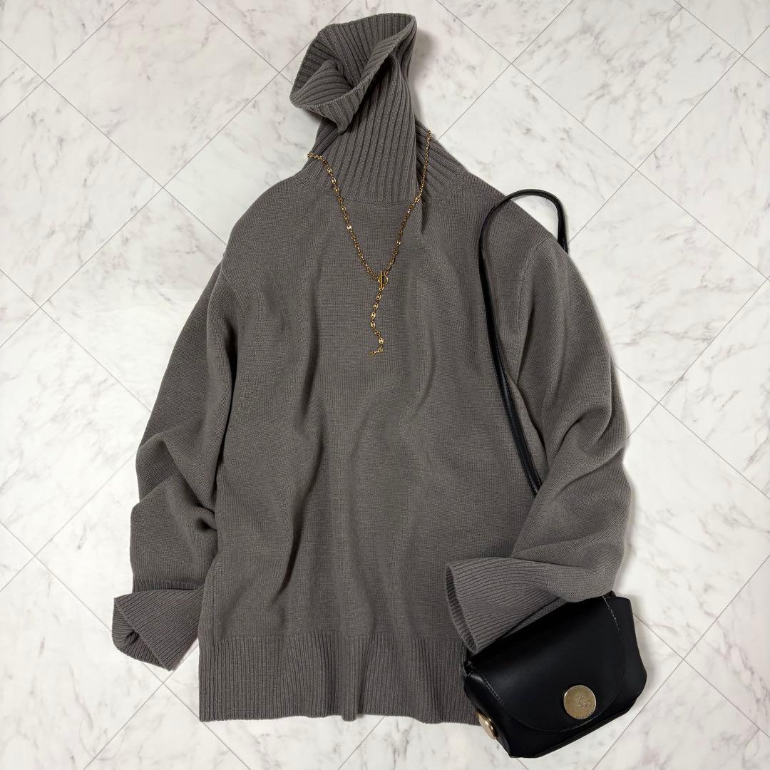 ドゥーズィエムクラス タートルネックニット ミドルゲージ ウール グレージュ SIZE Deuxieme Classe